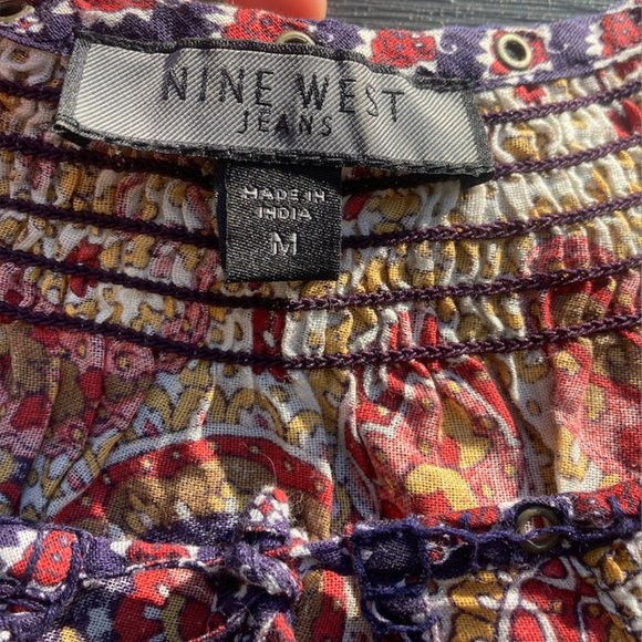 Two Nine West Paisley Tunic Tops M - Picture 6 of 10